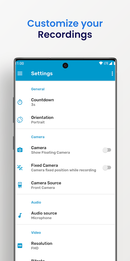 Epic Screen Recorder App Screenshot