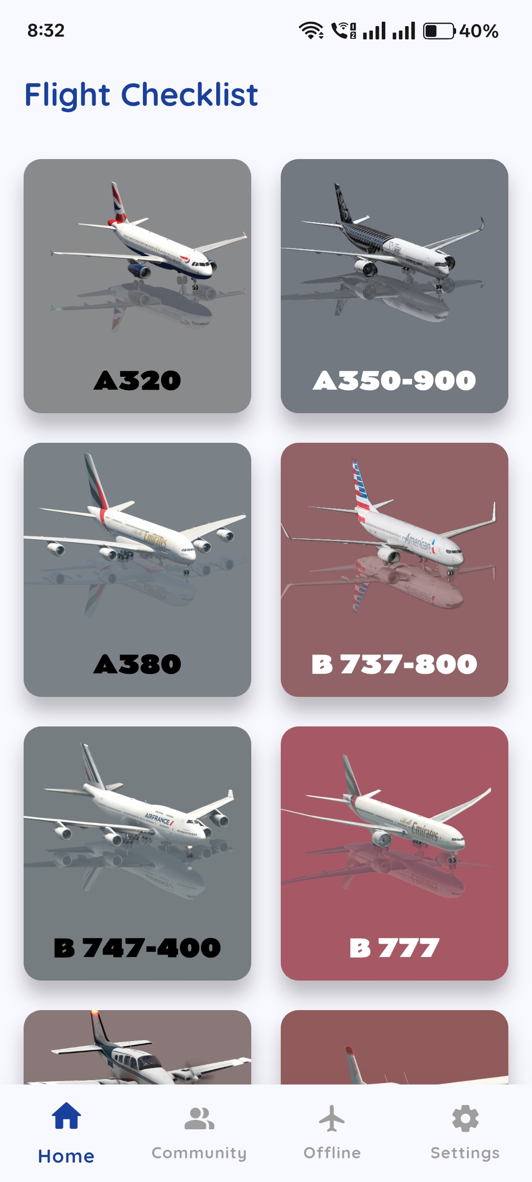 Flight Checklist App Screenshot
